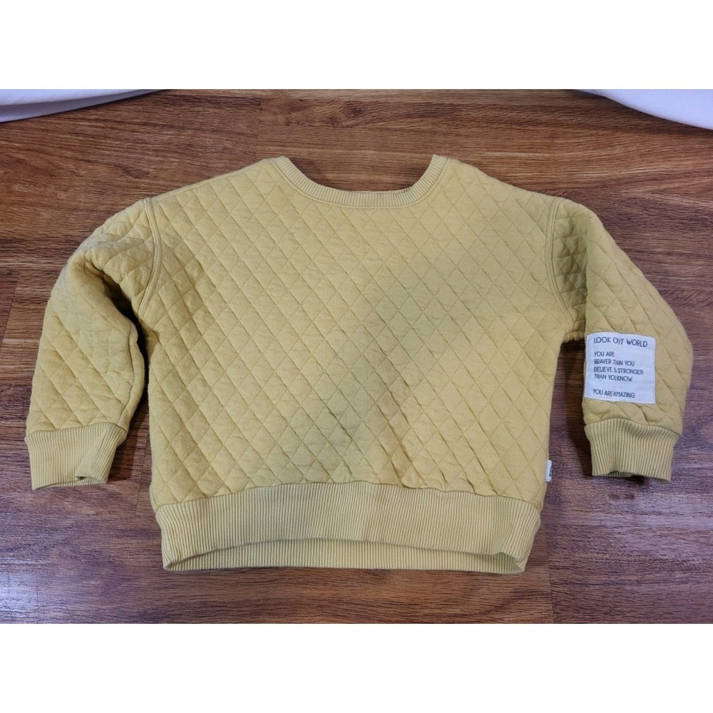 Easy Peasy Sweatshirt Quilted Mustard Yellow Size 3T
